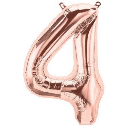 41cm Number 4 Rose Gold - Air Fill - Northstar Foil Balloon #3001367 - Each (Pkgd.)