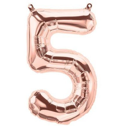 41cm Number 5 Rose Gold - Air Fill - Northstar Foil Balloon #3001368 - Each (Pkgd.)