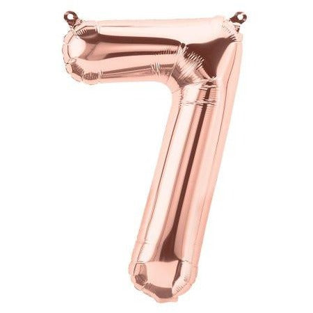 41cm Number 7 Rose Gold - Air Fill - Northstar Foil Balloon #3001370 - Each (Pkgd.)