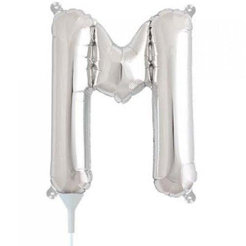 41cm Letter M Silver - Air Fill - Northstar Foil Balloon #3000491 - Each (Pkgd.)