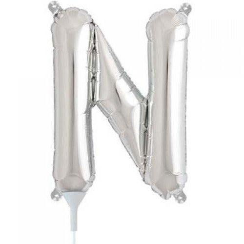 41cm Letter N Silver - Air Fill - Northstar Foil Balloon #3000492 - Each (Pkgd.)