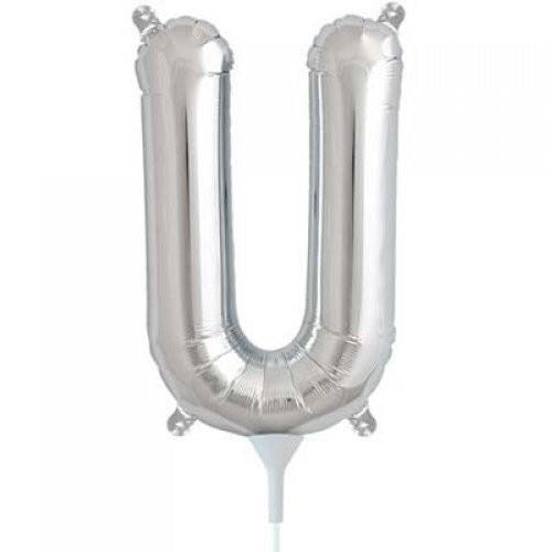 41cm Letter U Silver - Air Fill - Northstar Foil Balloon #3000499 - Each (Pkgd.)