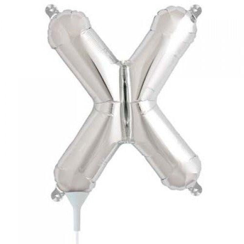 41cm Letter X Silver - Air Fill - Northstar Foil Balloon #3000502 - Each (Pkgd.)