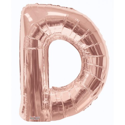 86cm Letter D Rose Gold Foil Balloon #59848 - Each (Pkgd.)