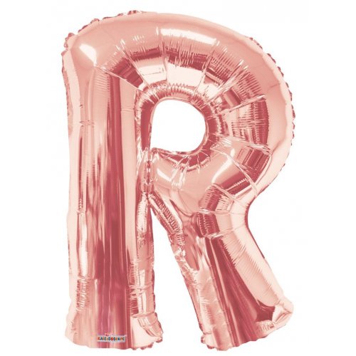 86cm Letter R Rose Gold Foil Balloon #59880 - Each (Pkgd.)