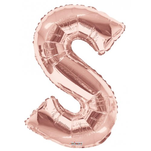 86cm Letter S Rose Gold Foil Balloon #59882 - Each (Pkgd.)