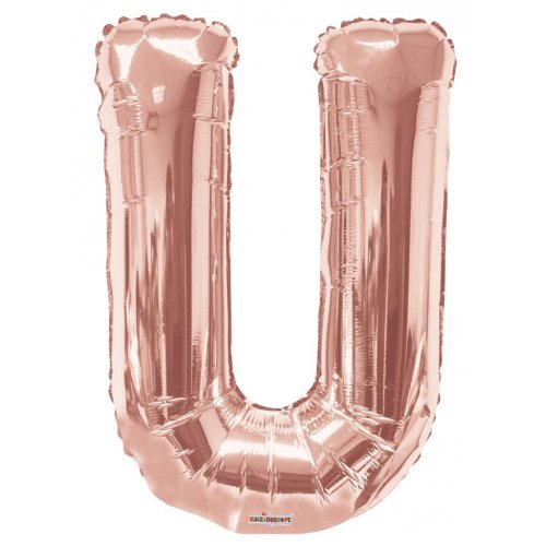 86cm Letter U Rose Gold Foil Balloon #59886- Each (Pkgd.)