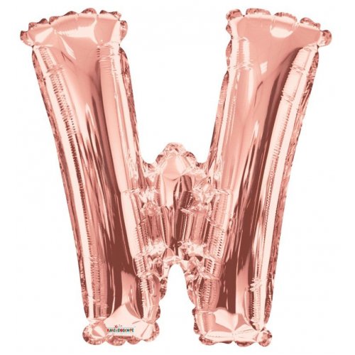 86cm Letter W Rose Gold Foil Balloon #59890 - Each (Pkgd.)