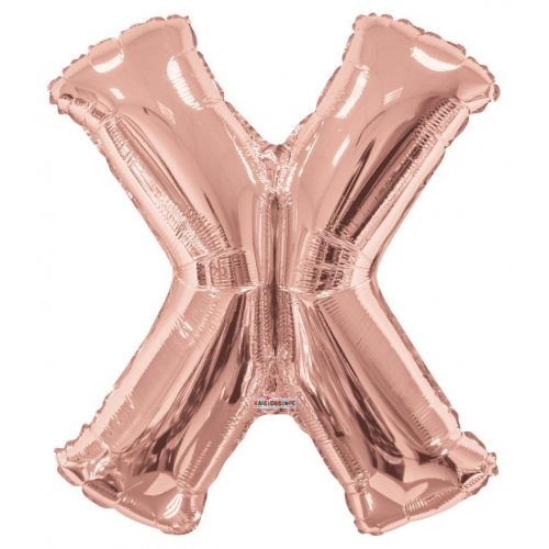 86cm Letter X Rose Gold Foil Balloon #59895 - Each (Pkgd.)