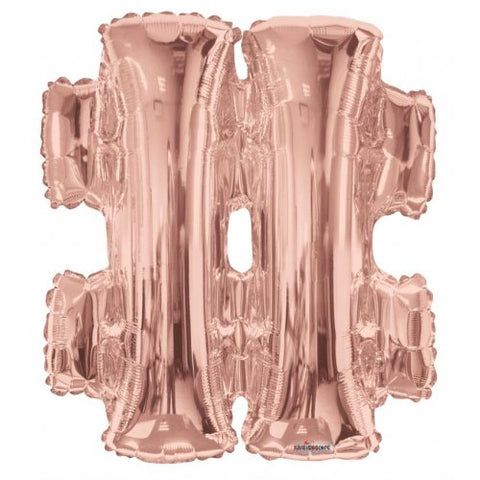 86cm Symbol # Hashtag Rose Gold Foil Balloon #59826 - Each (Pkgd.)