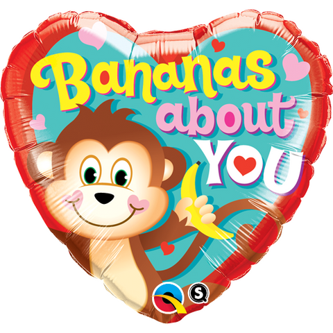 45cm Heart Foil Bananas About You #21841 - Each (Pkgd.) SPECIAL ORDER ITEM