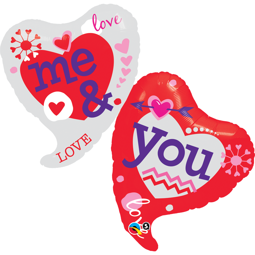 105cm Shape Foil You & Me Two Hearts SW #21844 - Each (pkgd.) SPECIAL ORDER ITEM