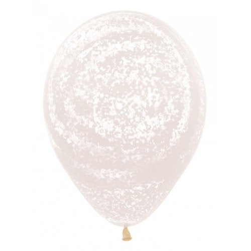 30cm Latex Round Crystal Graffiti Frosty White #222375 - Pack of 50