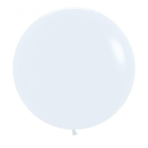 60cm Latex Round Plain Standard White Sempertex #222651 - Pack of 3