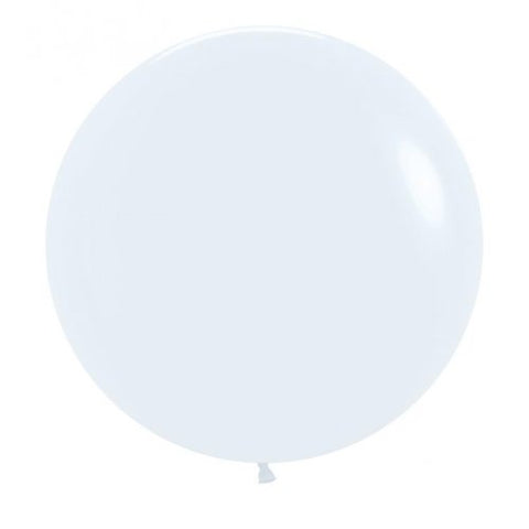 60cm Latex Round Plain Standard White Sempertex #222651 - Pack of 3