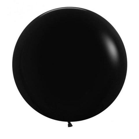 60cm Latex Round Plain Fashion Black Sempertex #222670- Pack of 3