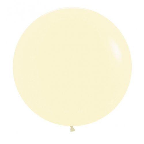 60cm Latex Round Plain Matte Pastel Yellow Sempertex #222682 Pack of 10