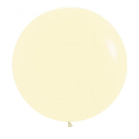 60cm Latex Round Plain Matte Pastel Yellow Sempertex #222682 Pack of 10