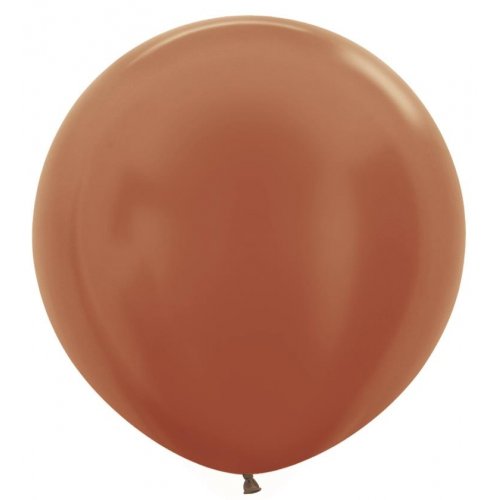 60cm Latex Round Plain Metallic Copper Sempertex #222696 Pack of 3