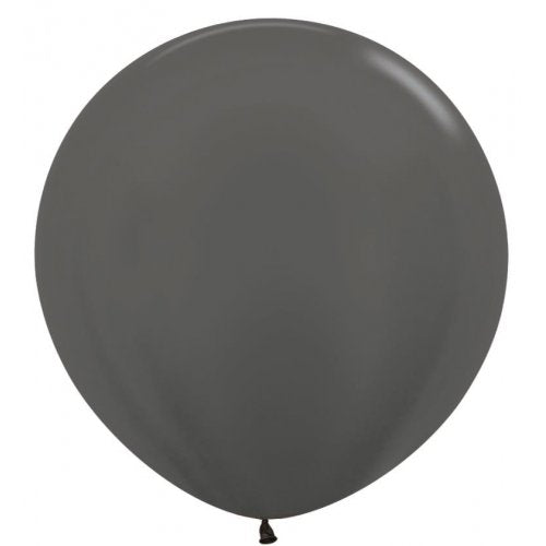 90cm Latex Round Plain Metallic Graphite Sempertex #222725 Pack of 3