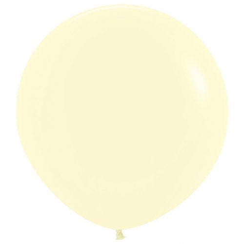 90cm Latex Round Plain Matte Pastel Yellow Sempertex #222751 Pack of 3