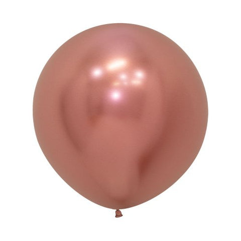 60cm Latex Round Plain Reflex Rose Gold Sempertex #5062968 - Pack of 10