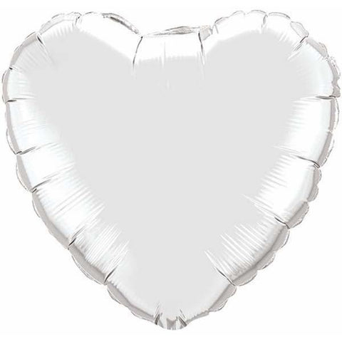 22cm Heart Silver Plain Foil #22464 - Each (Unpkgd.) SPECIAL ORDER ITEM