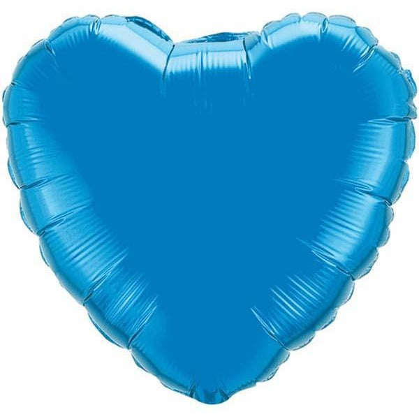 45cm Heart Sapphire Blue Plain Foil #22612 - Each (Unpkgd.)