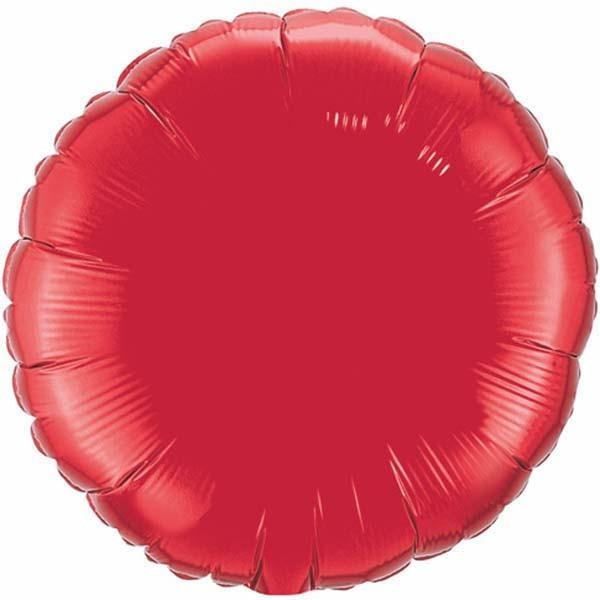 45cm Round Ruby Red Plain Foil #22634 - Each (Unpkgd.)