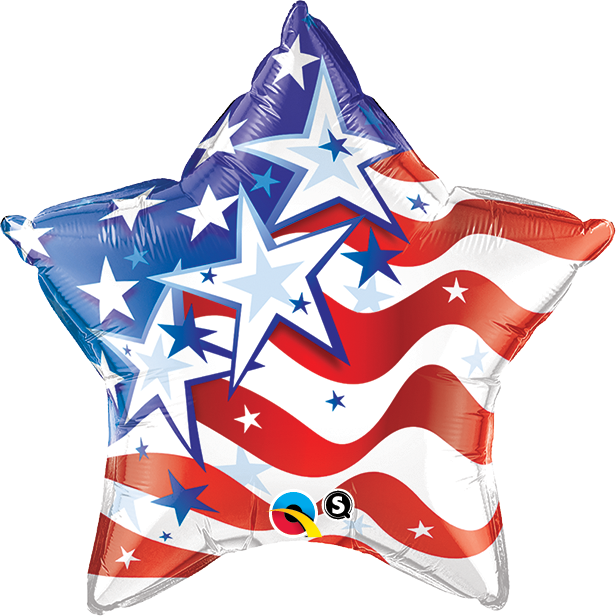 50cm Star Foil Stars & Stripes Forever #23795 - Each (Pkgd.) SPECIAL ORDER ITEM