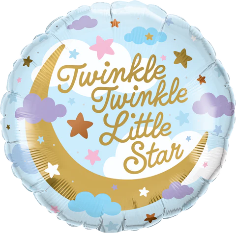 45cm Round Foil Twinkle Twinkle Little Star #23898 - Each (Pkgd.)