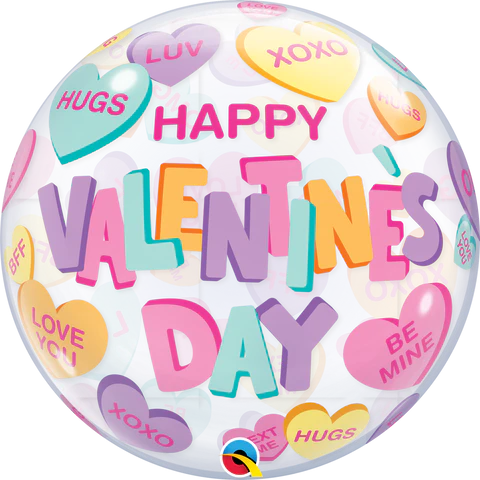 56cm Single Bubble Valentine's Candy Hearts #24078 - Each