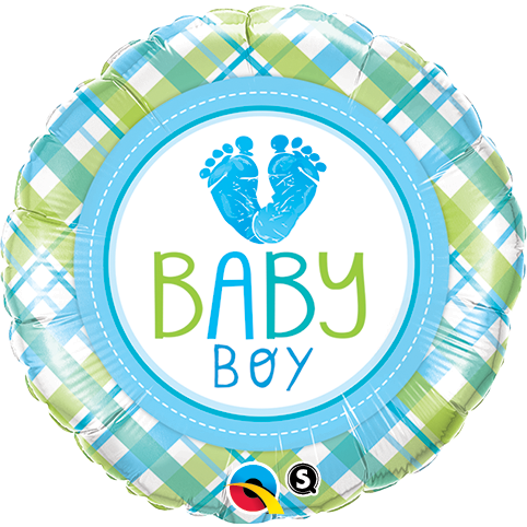 45cm Round Foil Baby Boy LO(feet)E #25726 - Each (Pkgd.)