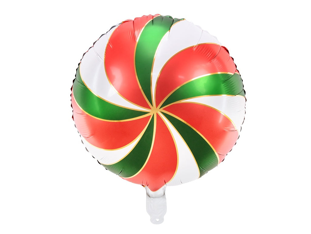 Foil Balloon Candy Swirl XMAS Mix Red White & Green 35cm #FS26107000