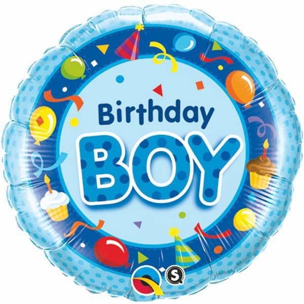 45cm Round Foil Birthday Boy Blue #26269 - Each (Pkgd.)