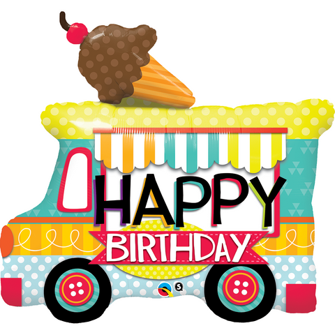 90cm Shape Foil Birthday Ice Cream Truck #26527 - Each (SW Pkgd.)