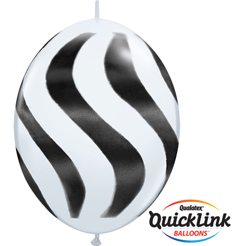 30cm Quick Link White Wavy Stripes/Blk #27933 - Pack Of 50 SPECIAL ORDER ITEM