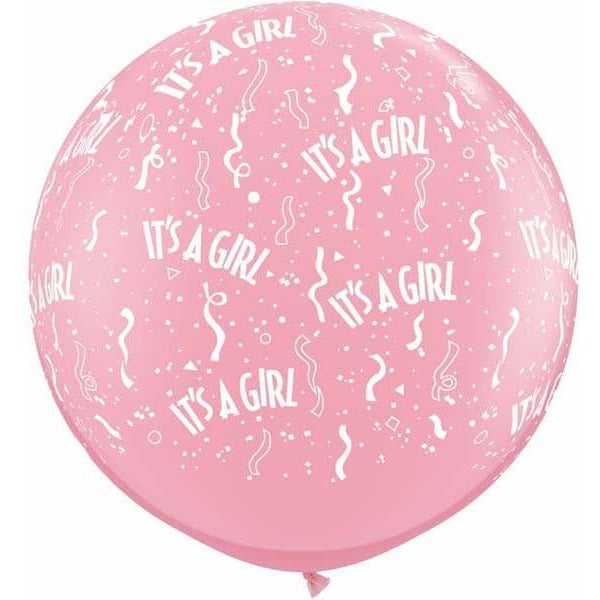 90cm Round Pink It's A Girl-A-Round #29166 - Pack of 2 SPECIAL ORDER ITEM