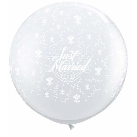 90cm Round Diamond Clear Just Married Flowers-A-Round #29209 - Pack of 2 SPECIAL ORDER ITEM