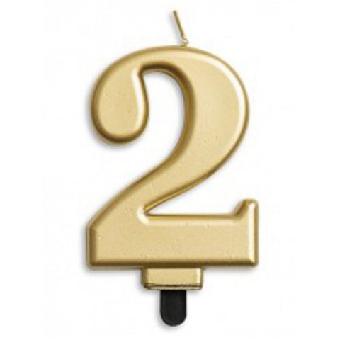 Jumbo Numeral Candle GOLD TWO #431262 Each