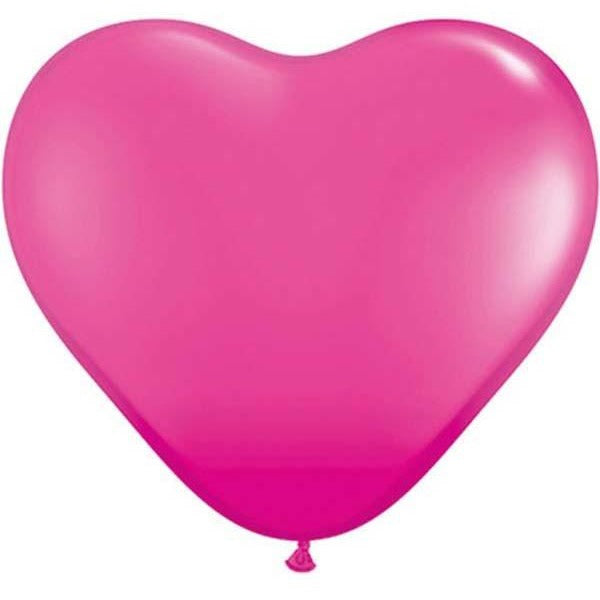 15cm Heart Wild Berry Qualatex Plain Latex #30213 - Pack of 100 SPECIAL ORDER ITEM