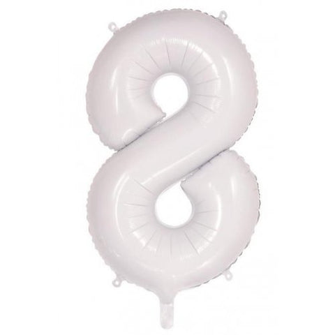 86cm Foil Number Eight White #AP213808 - Each (Pkgd.)