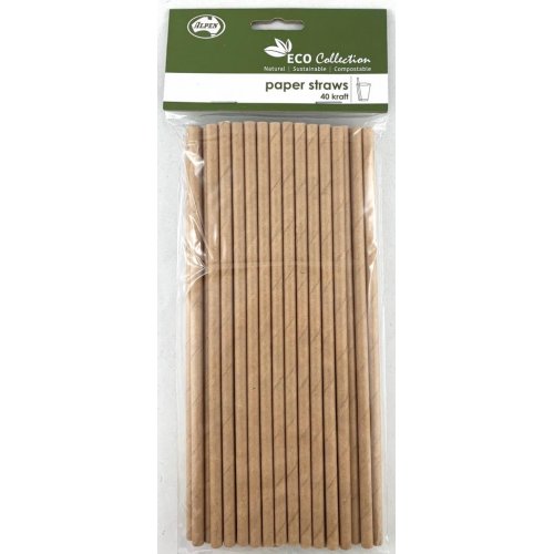 STRAWS Paper Kraft Pack of 40 #AP360672