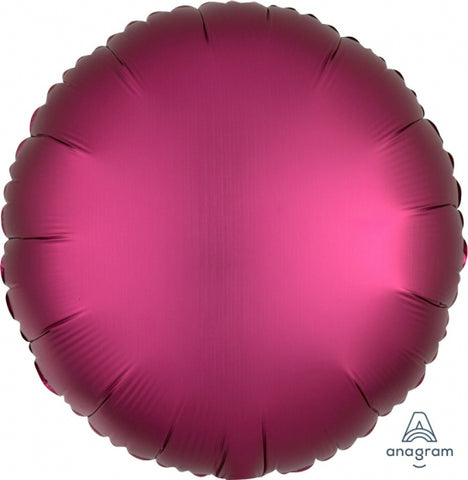 45cm Round Foil POMEGRANATE Satin Luxe Plain Foil #HA36827 - Each (pkgd.)