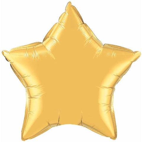 90cm Star Metallic Gold Plain Foil #36498 - Each (Unpkgd.)