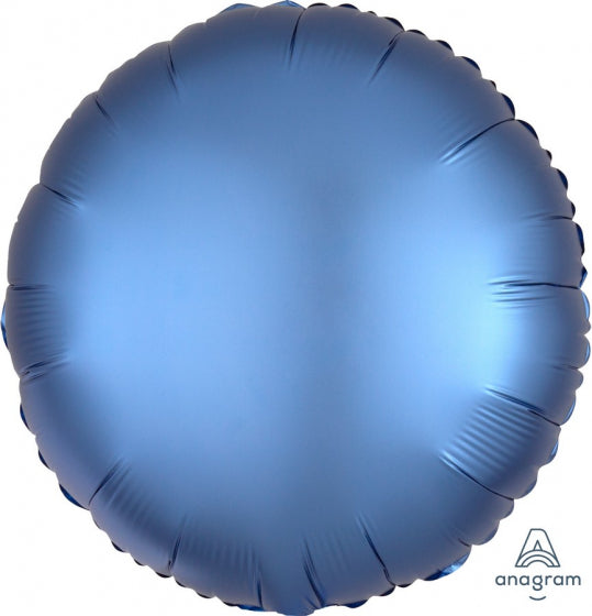 45cm Round Foil AZURE Satin Luxe Plain Foil #HA36808 - Each (pkgd.)