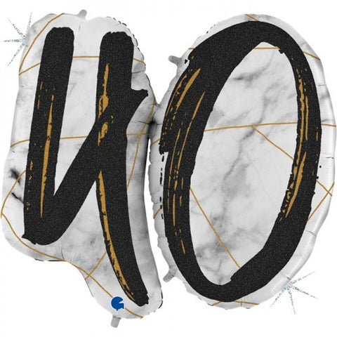 90cm Shape Double Digit Marble Black #40 #G31011 - Pkgd