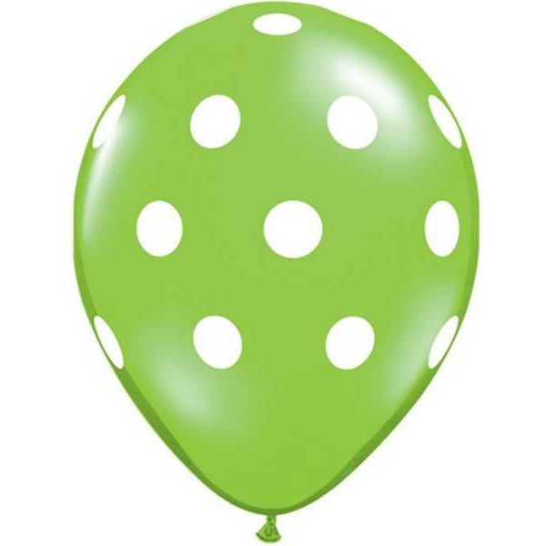 28cm Round Lime Green Big Polka Dots #37228 - Pack of 50 SPECIAL ORDER ITEM