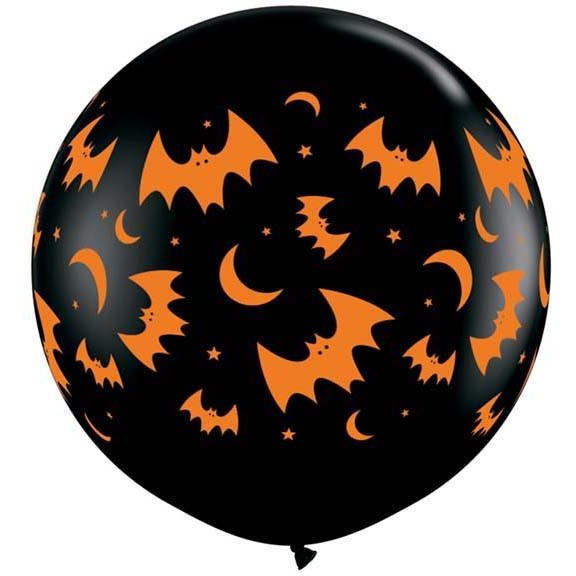 90cm Round Onyx Black Flying Bats & Moons Wrap #39124 - Pack of 2 SPECIAL ORDER ITEM