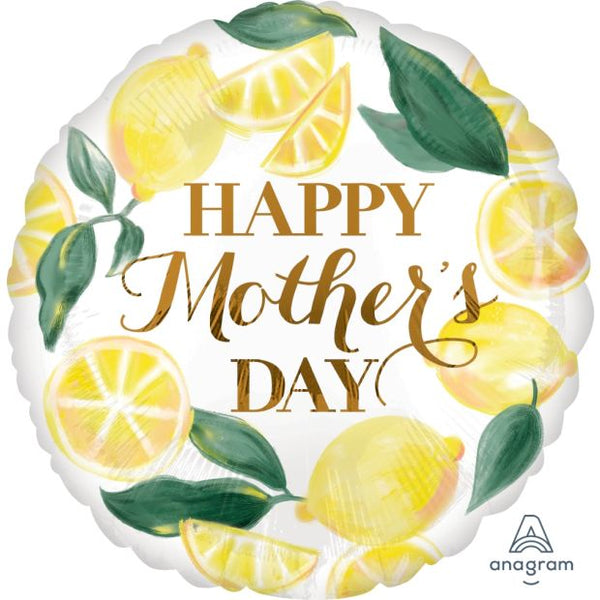 45cm Round Foil Happy MOTHER'S Day Lemons #39215 - Each (Pkgd.)